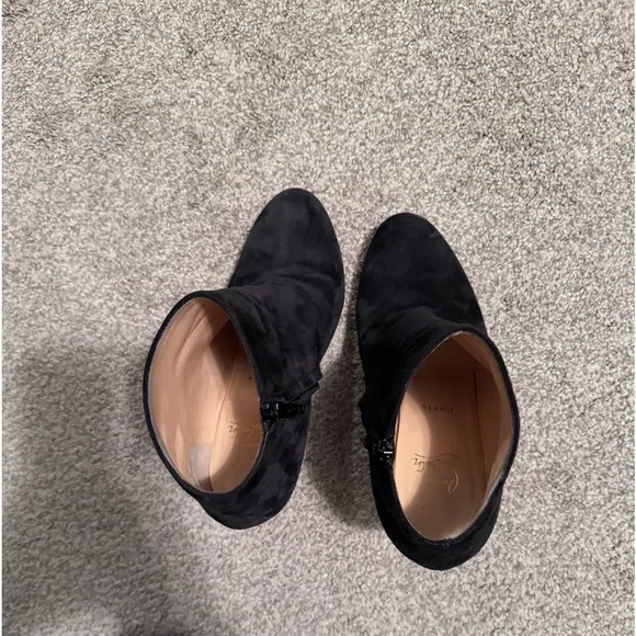 AUTHENTIC💯Christian louboutin 100mm black suede belle ankle boots - Picture 2 of 5